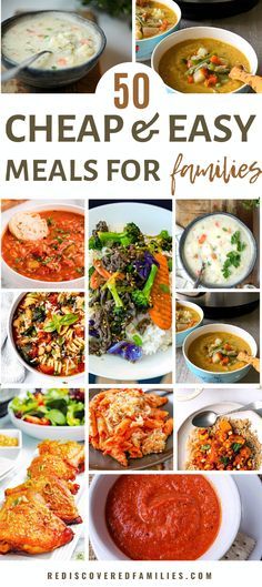 Low Budget Meals Families Dinners, Really Cheap Meals, Budget Weekly Meal Plan, Thrifty Meals, Hamburger Dinner Ideas, Best Chicken Soup Recipe, Cheap And Easy Meals, Meals For Families