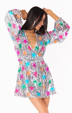 Check out Wear Me Out Dress ~ Rainbow Stripe Sequins. Get $10 off + free shipping with Club Mumu. Star Sequins, Rainbow Stars, Rainbow Star, End Of Season Sale, Out Dress, Puffy Sleeves, Show Me Your Mumu, Sequin Mini Dress, Mini Wrap Dress