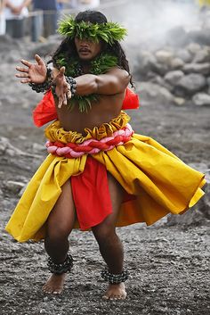 a man dressed as a hula dancer