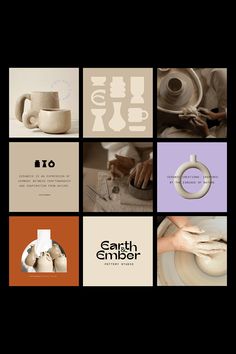 Earth & Ember’s brand identity captures the essence of artisanal pottery with a warm, earthy palette and handcrafted design elements. Alessandra Mejia seamlessly blends tradition with modern aesthetics, creating a visual narrative that speaks to the soul of pottery making. 🍶✨ - Fivestar Branding Agency Is A Design and Branding Agency. This Work Belongs to The Accredited Artist and Is Curated For Inspiration Only
#BrandIdentity #RebrandYourself #Branding #LogoDesign #Logo #PackagingDesign Pottery Studio Branding, Artisan Branding, Pottery Brand, Earthy Branding, Earthy Palette, Small Business Instagram, Cafe Branding, Visual Narrative, Studio Branding