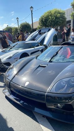 Two Koenigsegg cars side by side #cars #koenigsegg #koenigseggregera #bugatti #monterrey #brownboyexotic #fyp #foryoupage #explore Koenigsegg, Side By Side, Monterey, Bugatti, Luxury Cars, Cars