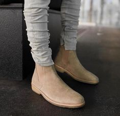 Chelsea Boots Beige, Beige Chelsea Boots, Paint Denim, Chelsea Boots Men Outfit, Chelsea Boots Outfit, Boots Men Outfit, Chelsea Shoes, Boots Outfit Men, Stylish Men Casual