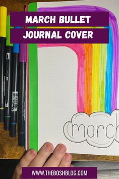 Get ready for a burst of color in your bullet journal with our March setup! Explore vibrant ideas for cover pages, monthly layouts, and more on The Bosh Blog. Unleash your creativity and stay organized this month! 🎨✨ #BulletJournal #MarchInspiration #CreativeJournaling Bullet Journal Spreads, Tombow Dual Brush Pen, Pastel Color Schemes, Pen Pattern, Grid Notebook