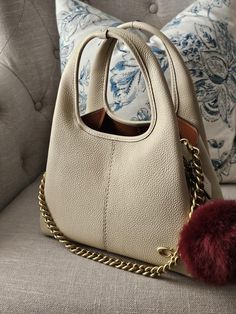 COACH Lana 23 Polished Pebble Leather Small Shoulder Bag - Macy's Lana Coach Bag Aesthetic, Coach Lana Bag Outfit, Coach Lana Bag, Neutral Bag, Expensive Bag, My Style Bags, Purse Essentials, Luxury Bags Collection, Girly Bags