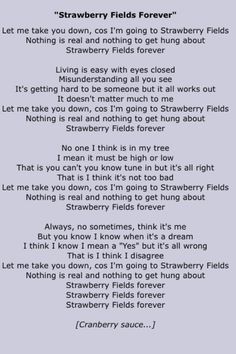 the poem for strawberry fields forever