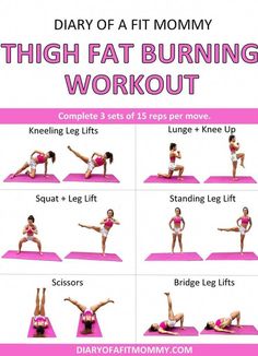 Thigh Fat Burning Workout, Fitness Diary, Motivation Pictures, Burning Workout, Mommy Workout, Trening Fitness, Yoga Exercises, Thigh Fat, Pose Yoga