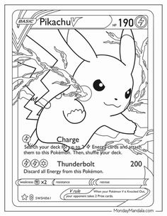 a pokemon card with an image of a pikachu in the center and text that reads