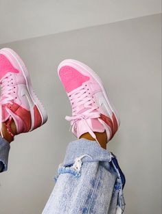 Digital Pink Jordans, Jordan 1 Mid Digital Pink, Air Jordan 1 Mid Digital Pink, Nike Rosa, Pink Jordans, Pink Pinterest, Shoes Aesthetic, Trendy Shoes Sneakers, Preppy Shoes