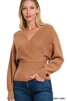 This ZENANA pullover sweater offers an unparalleled blend of style and comfort. Made with a unique cross-wrap design in a luxurious viscose fabric, it provides the perfect combination of warmth and breathability. Feel confident and comfortable in this high-quality sweater, and show off your fashion sense with a unique look. *Color may vary slightly due to monitor resolutionMade in China Viscose Cross Wrap Pullover Sweater Details : Style: Effortless Elegance Print / Pattern: Solid Silhouette: Pu Sweater Details, China Style, Sweater Fits, Sand Beige, Effortless Elegance, Viscose Fabric, Boys Casual, China Fashion, Sheer Fabrics