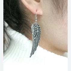 Silver Angel Wing Earrings Boutique Packaging Silver Plated Light Weight Please See My Closet For More Fashionable And Name Brand Jewelry Bundle Your Favorites And Save All Reasonable Offers Accepted Elegant Silver Winged Earrings, Silver Angel Wings Elegant Earrings, Elegant Metal Wing-shaped Earrings, Handmade Silver Wing-shaped Earrings, Boutique Packaging, Silver Wing-shaped Earrings, Silver Angel Wings, Angel Wing Earrings, Brand Jewelry