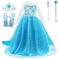 Season:Winter,Fall; Fabric:Cotton; Sleeve Length:Long Sleeve; Dress Length:Maxi; Look After Me:Hand wash; Gender:Girls'; Style:Sweet,Princess; Occasion:Performance,Party; Kids Apparel:Dress; Age Group:Kids; Fit Type:Regular Fit; Dresses Type:A Line Dress; Pattern:Sequin,Floral; Age:3-10 Years; Listing Date:09/26/2022; Bust:; Length:; Sleeve:null; Waist: Princess Costumes For Girls, Elsa Frozen Costume, Princess Elsa Dress, Toddler Party Dress, Frozen Costume, Dresses Dinner Party, Costumes Dresses, Dresses Dinner, Fancy Dress Up