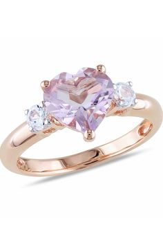 Delmar - Rose de France Heart & Created White Sapphire Ring is now 43% off. Free Shipping for a limited time. Heart Engagement, White Sapphire Engagement Ring, White Sapphire Ring, Heart Engagement Rings, Morganite Ring, Pink Amethyst, Pretty Jewelry, Sterling Silver Heart, Engagement Rings Sapphire