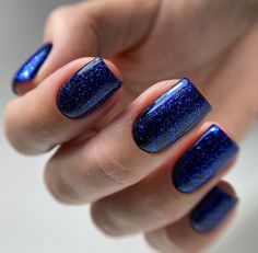 Blue Nails 2023, Fall Blue Nails, Blue Gel Nails, Fall Blue, Stunning Nail Designs, Minimal Nails, French Acrylic Nails, Blue Nail, Sparkle Nails