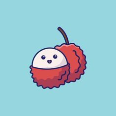 an illustration of a cherry with two eyes