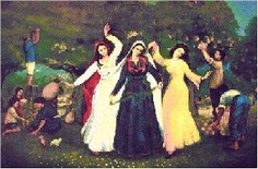 Art piece from the Palestinian culture Dancing