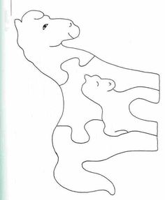 a polar bear and her cub are depicted in this outline art project for kids to learn how to draw