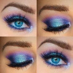 Blue And Purple Eye Makeup, Make Up Yeux, Make Up Designs, Eye Makeup Palette, Eye Makeup Looks, Purple Eye Makeup, Purple Makeup, Smink Inspiration, Makijaż Smokey Eye