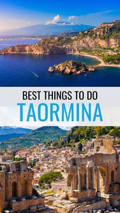 the best things to do in taormina, italy with text overlaying it