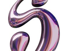 the letter s is made up of purple and pink swirled liquid shapes on a white background