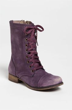 Steve Madden 'Troopa' Boot | Nordstrom Purple combat boots...yes please!! Packing Inspiration, Purple Boot, Trooper Boots, Bobbies Shoes, Summer Boot, Steve Madden Troopa Boots, Purple Inspiration, Purple Booties, Converse Outfits