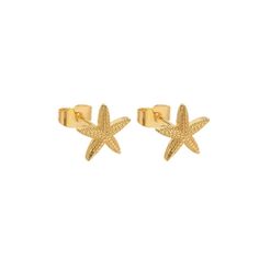 The Starfish Studs by Dainty by Kate are the perfect touch of ocean-inspired elegance for your everyday look. Crafted from high-quality stainless steel, these delicate studs feature finely detailed starfish designs that capture the charm of the sea in a minimalist style. Lightweight and comfortable, they’re ideal for daily wear or as a subtle accent to beachy outfits, adding just the right hint of coastal flair. Whether you’re at the shore or in the city, these dainty earrings bring a touch of summer to any ensemble. Materials:316L stainless steel with 14k gold platedFinished PVD plating to ensure the colour and shine will last! Dimensions: Width: 22mm Size: 23mmWeight: 6g/pair20 Gauge - 0.8Butterfly Back Quality Assurance:Tarnish FreeHypoallergenicSkin-friendly Elegant Gold Earrings With Starfish Charm, Gold Drop Earrings With Starfish Charm, Gold Starfish Charm Drop Earrings, Starfish Earrings Studs, Different Ear Piercings, Beachy Earrings, Nickel-free Gold Starfish Earrings, Tragus Daith, Beachy Outfits