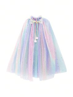 Multicolor  Collar  Poliéster   Embellished Tule Cape, Princess Cloak, Dress Up For Girls, Princess Fancy Dress, Princess Cape, Fancy Dress Halloween Costumes, Ideal Girl, Dress Up Boxes, Fancy Dress Up