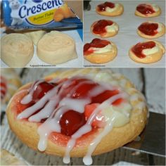 the process of making mini pizzas with cream cheese and ketchup