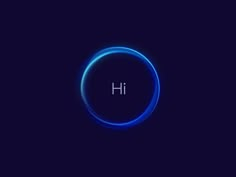 a blue circle with the letter h in it's center, on a dark background