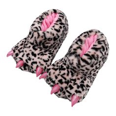 PRICES MAY VARY. Made of polyester plush upper and filler PP cotton, soft, breathable and plush velvety comfort Features: Adorable animal print and paw shape, skin friendly lining keep your feet warm in cold winter High quality pearl cotton midsole and PVC outsoles is cushioning, non-slip and long-lasting, feels like walking on pillows Please measure the length of your foot and choose size according to our Size Chart in the Product Description Multiple occasions: Halloween cosplay costume, Chris Dinosaur Claw, Monster Slippers, Cartoon Dinosaur, House Shoes, House Slippers, Halloween Cosplay