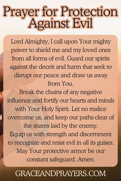 the prayer for protection against evil