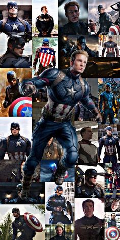 many different pictures of captain america and the avengers