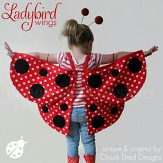 Freehand Crochet, Ladybug Costume, Butterfly Costume, Sewing Kids Clothes, Kids Dress Up, Wings Costume, 80s Movies, Creation Couture, Creative Halloween Costumes