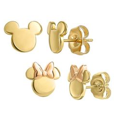 Disney Mickey or Minnie Mouse Earring in 14K Gold - Sam's Club Disney Earrings, Rose Gold Butterfly, Minnie Mouse Earrings, Silver Butterfly Earrings, Minnie Bow, Heart Hoop Earrings, Gold Jewelry Earrings, Sam's Club, Disney Accessories