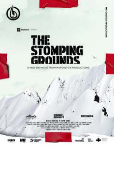 the stomping grounds movie poster with snow covered mountains and red tape around it