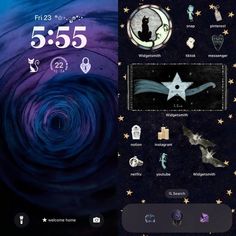 an image of a phone screen with various icons on it and the time displayed in the bottom right corner