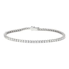 Leave them speechless with this natural diamond tennis bracelet. Set in bright 14-karat white gold  the hand-matched diamonds will sparkle from across the room. A secure box clasp and figure-eight safety latch offer worry-free wear. Wrist Wear, Step Kids, Diamond Tennis Bracelet, Box Clasp, Tennis Bracelet Diamond, The 8, Tennis Bracelet, Bracelet Set, Anklets