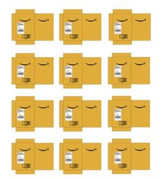 an image of many yellow boxes with amazon logo on each side and one is empty