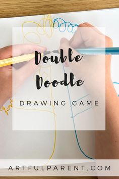 someone drawing doodle on paper with the words double doodle in front of them