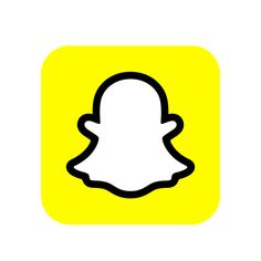 a yellow snap icon with a black outline on the bottom right hand corner, and an image of a person's head in the center