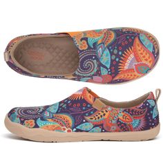 PRICES MAY VARY. Inspired by the mysterious Tibetan humanistic presence and natural splendor. Colorful floral painted upper with eco-friendly reaction dyes, Machine Washable. Canvas fabric and skin-friendly terry lining is made from natural materials, Vegan. Superlight and durable outsole made with advanced EVA foaming technology. Removable twill covered breathable foam footbed provides excellent cushioning. Slip on lightweight loafer paired with elastic gore for an easy fit, best travel partner Zen Resort, Artistic Patterns, Travel Partner, Canvas Loafers, Travel Shoes, Painted Canvas, Kids Luggage, Nature Paintings, Outdoor Hiking