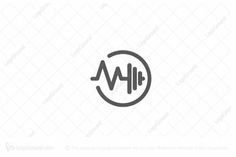 the logo for an electronic device with sound waves inside it, is black and white