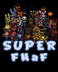 an image of the title for super fanf, which features many different characters and colors