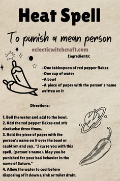 Red Pepper Witchcraft, Voodoo For Beginners, Magic Recipes Witchcraft, How To Do Voodoo On Someone, Curse Jar Ingredients, Hex Spell Ingredients, Red Pepper Flakes Magical Properties, How To Curse Someone Witchcraft, Witchcraft Curses Black Magic