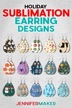 the book cover for holiday sublimation earring designs by jenny fermer maker