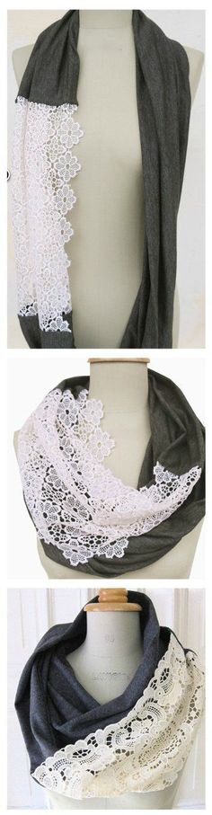 three different ways to wear a scarf with lace on it and how to sew them