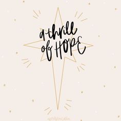 a handwritten phrase that says,'a little of hope'in black and gold