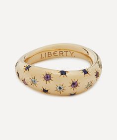 Liberty 9ct Gold Handmade Ianthe Star Rainbow Ring Rainbow Ring, Amethyst Stones, Rainbow Rings, Liberty London, Dope Jewelry, Aquamarine Stone, Jewelry Lookbook, Star Ring, Engraved Logo