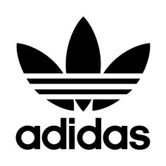 the adidas logo is shown in black and white