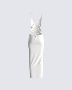 The sleekest white, back cut-out dress for a classy night out in the city 🤍 Yeah, she's a walking angel 😇 White Cute Dresses Classy, Creme Dress Outfit Classy, Cute White Dresses Classy Formal, Off White Dresses Classy, White Tie-back Midi Dress For Formal Occasions, Elegant Bodycon Dress For Night Out With Tie Back, Elegant Tie Back Bodycon Party Dress, White Backless Dress For Summer Night Out, Chic Bodycon Backless Dress With Tie Back