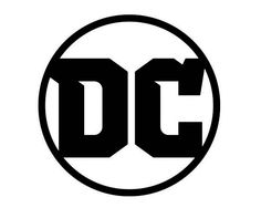 the dc logo in black and white